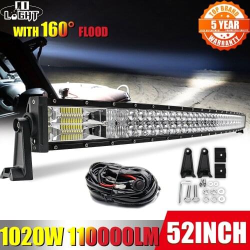 CO LIGHT 2-Rows Super Bright 52" Offroad Led Light Bar Car 110000LM Spot Flood Combo Beam Led Bar for Driving Lada Niva Tractor