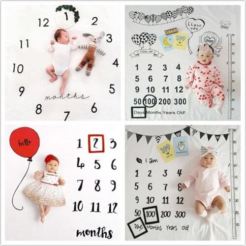 INS Newborn Baby Monthly Growth Milestone Background Blanket Photography Props Backdrop Cloth Calendar Bebe Photo Accessories