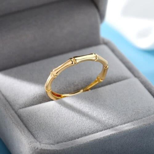 Creative Bamboo Shape Rings For Women Stainless Steel Gold Fashion Korean Jewelry 2020 New Wedding Party Luxury Unusual Ring