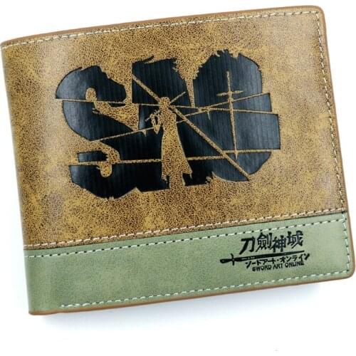 Anime Sword Art Online PU Leather Wallet Men and Womens Short Card Holder Purse