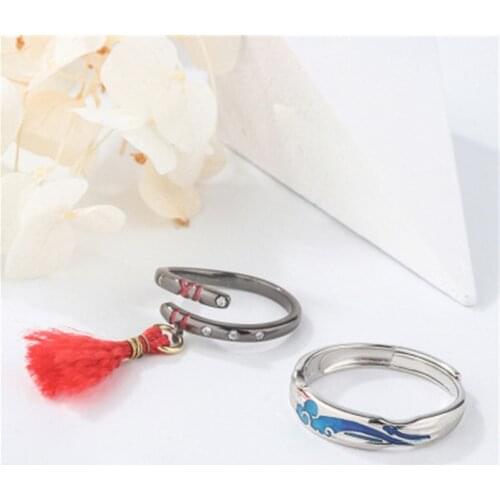 Mo Dao Zu Shi Grandmaster of Demonic Cultivation Cosplay The Untamed Couple Ring S925 Silver Ring Fashion Jewelry