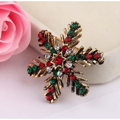Fashion Snowflake Brooch Pin Crystal Rhinestone Large For Woman Man Winter Snow Christmas Snowflake Brooch Gifts