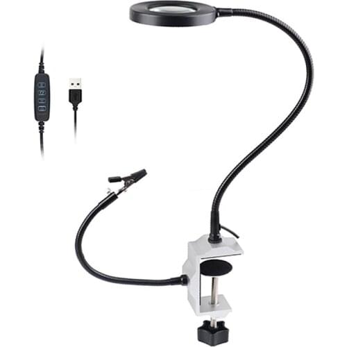 Desktop Aluminum Alloy Clamps Welding Workbench Distributor PCB PCB Circuit Board Welding LED Magnifying Glass Promotion