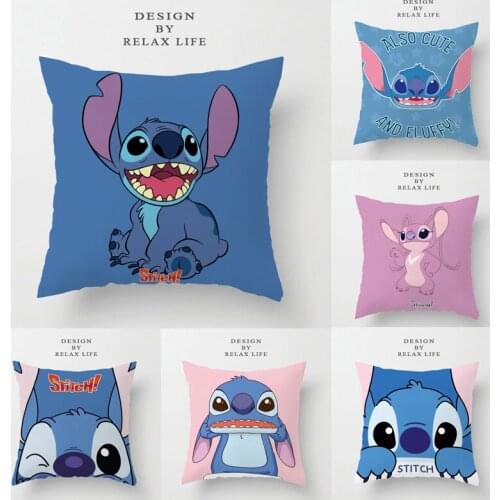 Disney Stitch Cushion Cover Frozen 2 Elsa Anna Girls Cartoon Decorative/nap Pillow Cases on Bed Sofa Children Birthday Gift