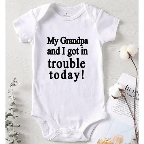 Baby Boy Outfit Printing Grandpa Bodysuit for Newborns Cotton Kids Summer Clothes Children Jumpsuits Toddler Winter Costume