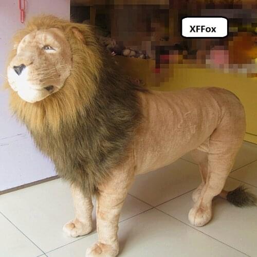 Huge plush simulation lion toy standing lion doll birthday gift about 110x75cm xf0724