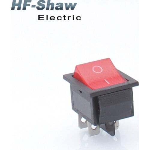 KCD4 Rocker Switch 2 Position 4 Pins Red Electrical equipment With Light Power Switch 35 x 25.5 x 10mm 16A 250VAC/ 20A 125VAC