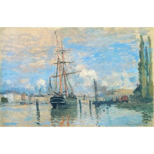 Landscapes art The Seine at Rouen by Claude Monet oil paintings canvas High quality hand-painted