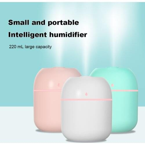 220ml Portable USB Air Humidifier Ultrasonic Aroma Essential Oil Diffuser Cool Mist Purifier for Car Home with LED Night Lamp