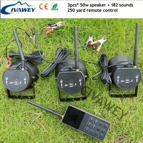 New 250 Yards remote controll + 3 * 50w speaker device bird caller goose duck hunting decoy caller predator wildlife decoy