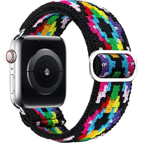 Scrunchie Strap for Apple watch band 44mm 38mm 40mm 42mm Solo loop watchband adjustable Elastic belt bracelet iWatch 6 5 4 3 se