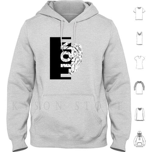 Drawing Of A Lions Head. Hoodies Long Sleeve Lion Animal Head Font Pattern Totem Typography Antlers Barking