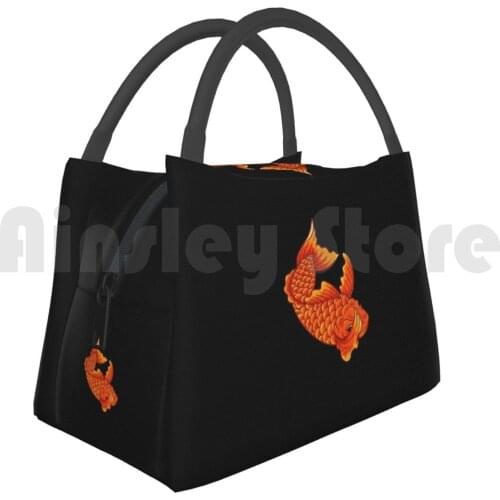 Cooler Lunch Bag Picnic Bag Dabbing Japanese Koi Fish-Funny Cute Carp Animal Carp Koi Garden Animal Funny