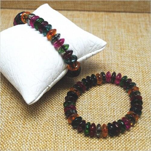 1 pcs Wholesale ladies bracelets new crystal bracelets disc hape size 5x10mm multi crystal glass mixed good for your wearring