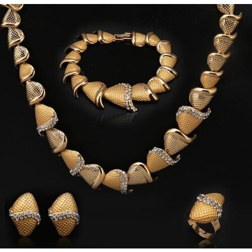 Fani Dubai Gold Color Jewelry Sets Wholesale Nigerian Wedding woman accessories jewelry set Fashion African beads Jewelry Set