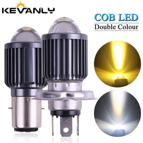 1PC 12-80V P15D LED H4 LED BA20D LED COB LED Motorcycle Headlight White Yellow Hi Lo Lamp Scooter Car Accessories Fog Lights