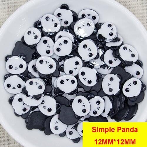 100pcs/lot Small Size Cartoon Cute Panda Head Flatback Resin Planar Resin Cabochon DIY Craft Embellishments Accessories