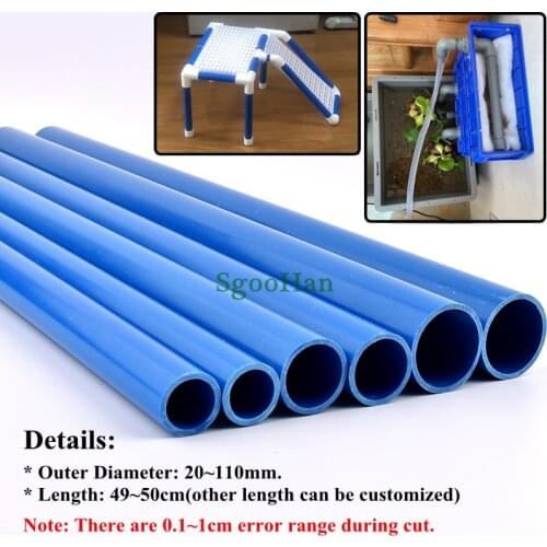 2PCS OD 20~110mm PVC Pipe Aquarium Tank Fittings Home Garden DIY Irrigation System PVC Tube Water Supply Pipe Length 49-50cm