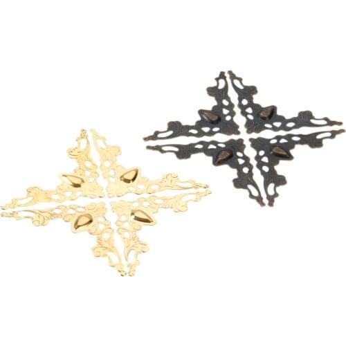 20pcs/lot Iron Corner Protectors Antique Bronze/Gold 40*40*58*1mm Box Album corner Decorative Vintage Hollow Cover Jewelry Case