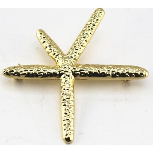 2020 Golden color alloy starfish brooch 2018 hot coat shawl collar needle birthday party Christmas gift