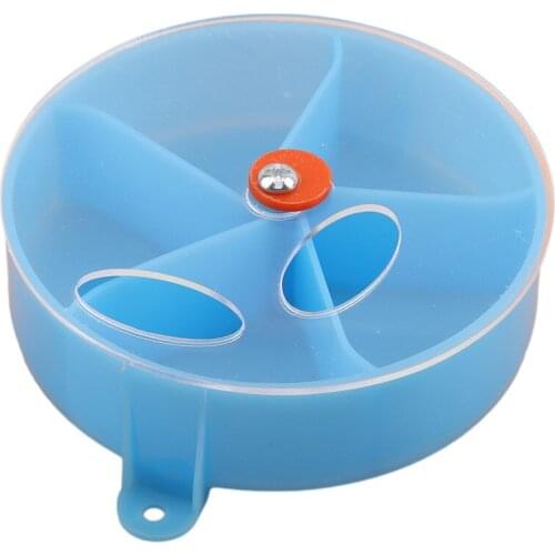 5 Grids Bird Feeder Pet Parrot Food Storage Container Transparent Hanging Foraging Rotating Bird Bowl