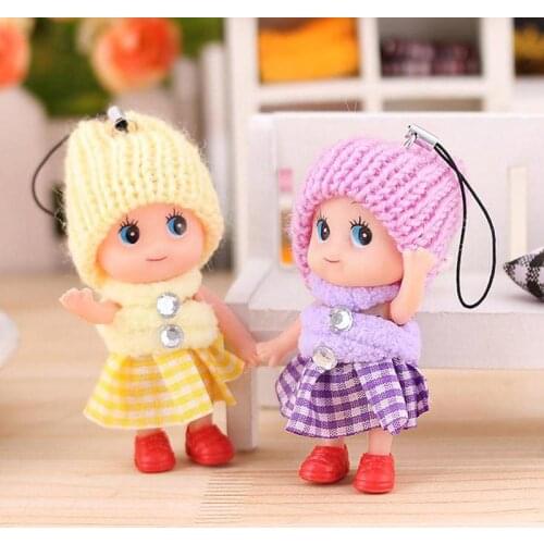 5pcs/set 8cm Mini Cartoon Dolls Toy Latex Doll Plush Pendant Mobile Phone Jewelry For Children Toy Diy Toy Keychain Accesso E4F9