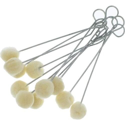 50 Pieces Wool Daubers Ball Brush Leather Dye Dauber Dyeing Applicator with Metal Handle for DIY Crafts Projects