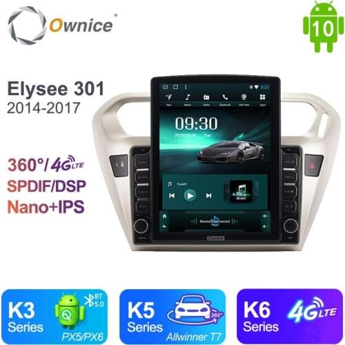 Ownice Tesla Style DSP 4G LTE Android 10.0 Car DVD Player For Citroen Elysee 301 2014 GPS Navi Map Wifi RDS Radio Bluetooth 5.0