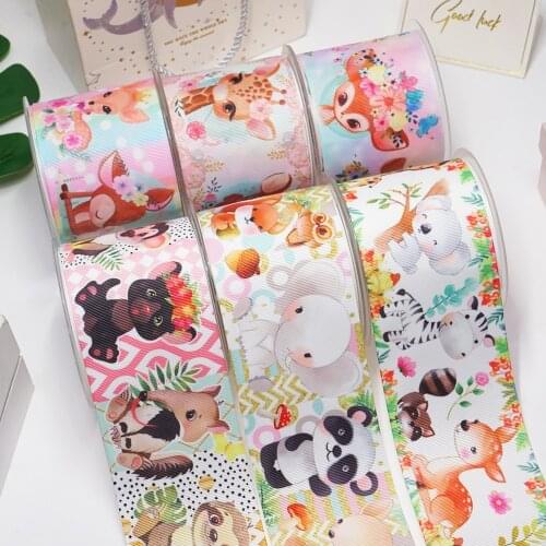 Free shipping 2021 new arrival 50yards cartoon printed grosgrain ribbons55801