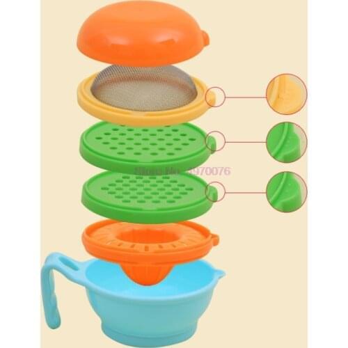 DHL 100set 9pcs/set Food Grinder Baby Food Supplement Grinding Set Baby Fruit and Vegetable Grinding Bowl