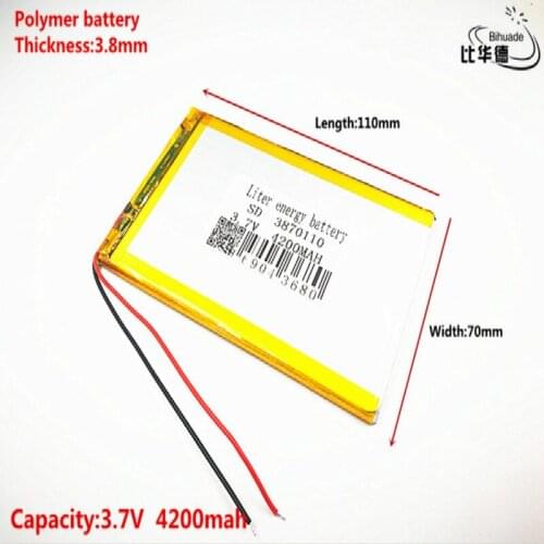 Good Qulity 3.7V,4200mAH 3870110 Polymer lithium ion / Li-ion battery for tablet pc BANK,GPS,mp3,mp4