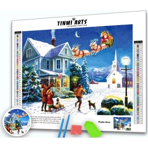 5d Diamond Painting Full Drill Round Santa Claus & Kids Gifts Diamond Embroidery Rhinestone Picture Mosaic Christmas Decor