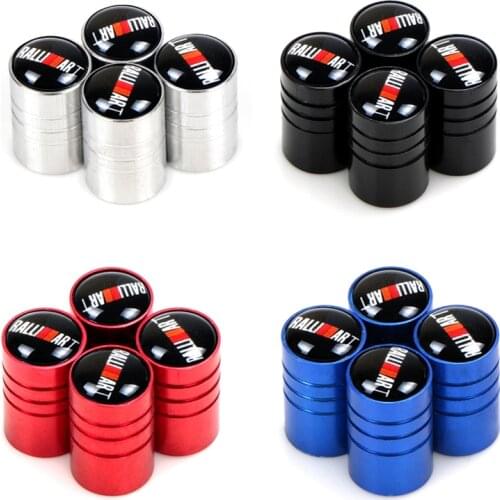 4PCS Car Wheel Tire Valve Caps Stem Cover Auto Parts For Mitsubishi RalliArt Lancer Ralli Art 10 Asx Auto Exterior Accessories