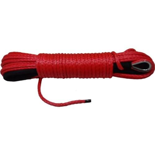 Red 5mm*15m ATV Synthetic Winch Rope,ATV Winch Line.Off Road Rope,Kevlar Winch Cable