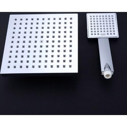 Square Rainfall Shower Head Top Ceiling Mounted Bath Shower Faucet Bathroom ABS Handheld Shower Head Water Saving Sprayer Nozzle