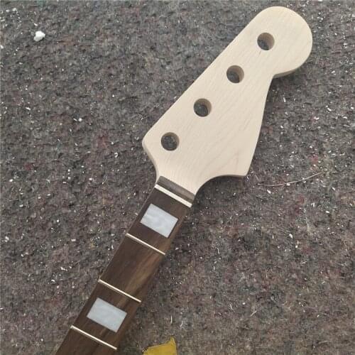 Unfinished Canada Maple 20 Fret JB Bass Guitar Neck replacement 4 string Rosewood fingerboard inlay