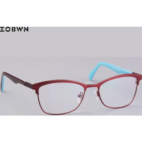 New glasses fashion Vintage Metal full rim Glasses Clear Optical Spectacle wine black Men Women Brand Eyewear Frames yong girls