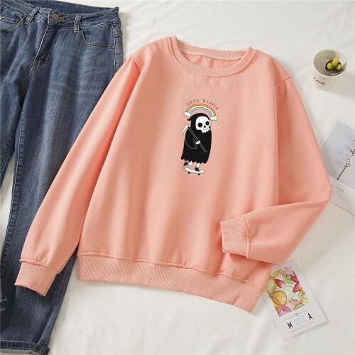 Plain Crewneck Hoodie Round Neck Tops for Ladies Skeleton Skateboard Sweatshirt Cool Funny Hoodies Sweatshirts Grunge Graphic