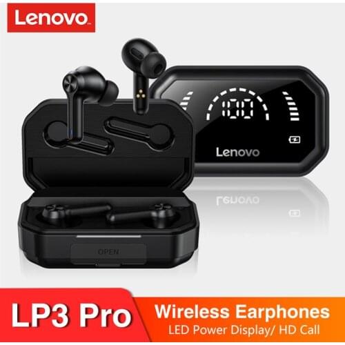 Original Lenovo LP3 Pro Bluetooth 5.0 Wireless Earphones Waterproof headset HiFi Stereo Sound Gaming Earbuds LED Power Display