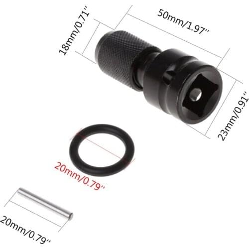 Y1UD 1/2"Drive To 1/4"Hex Shank Converter Quick Release Chuck Screwdriver Bit Adapter