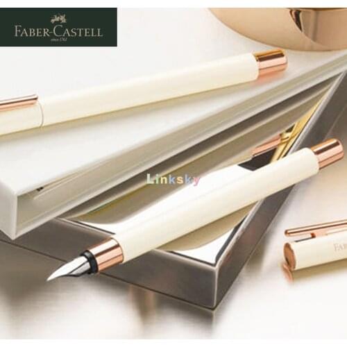 Faber-Castell Design Neo Slim Fountain Pen In Black Matte and Rose Gold, High Writing Comfort,Adults studens Writing supplies