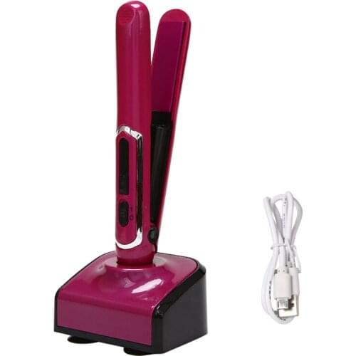 Rechargeable Curling and Straightening Dual-Use Hair Straightener 3D Floating Travel Cordless Hair Straightening Curling