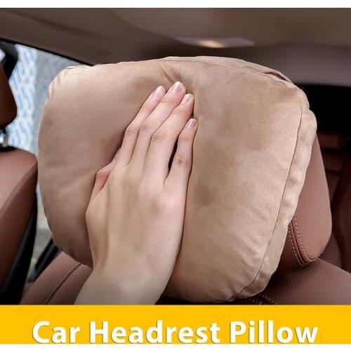 Memory Foam Car Neck Pillow Napping Pillow Auto Suede Headrest Head Cushion Travel Pillow Cervical Neck Lumber Support Relieve