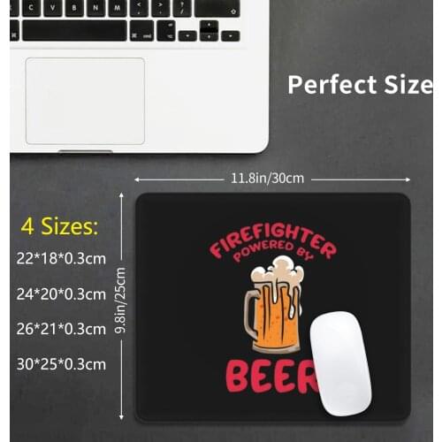 Firefighter Powered By Beer Proud Firemen Gift Mouse Pad DIY Print Cushion Firefighter Fireman Fire Fighter