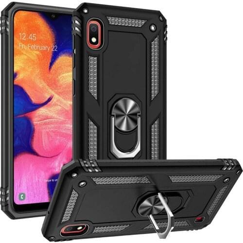 For Samsung Galaxy A10 Case Cover Shockproof Armor Military Protective Magnet Car Holder Ring Case Impact Bumper for