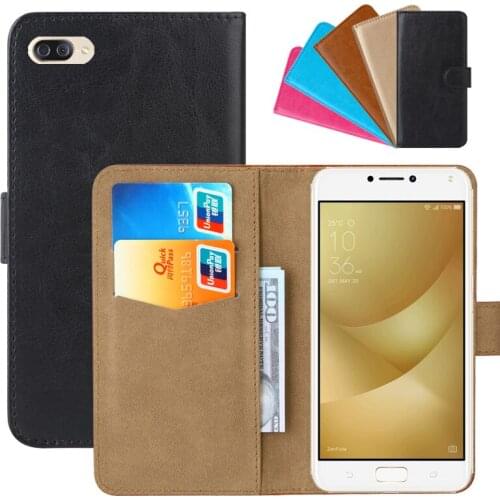 Luxury Wallet Case For ASUS ZenFone 4 Max (ZC554KL) PU Leather Retro Flip Cover Magnetic Fashion Cases Strap