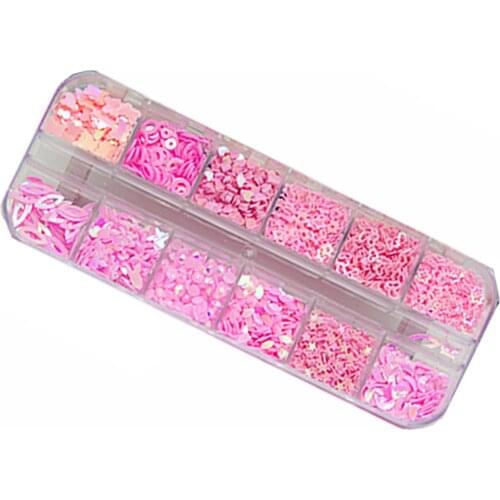 Pink Moon Star Petal Sequins Circles Nail Art Decorations Nail Glitter Paillette Flakes Decor Manicure Tools Eyeshadow Makeup