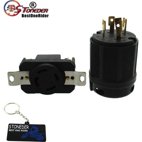 STONEDER 30A MP 4 Prong Receptacle Twist Lock Socket Plug 125V 250V NEMA L14-30R UL Approval For Generator