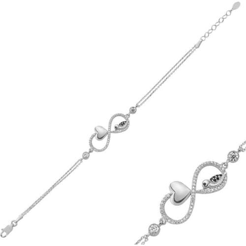 Tevuli 925 Sterling Silver Heart Infinity Wren Womens Bracelet