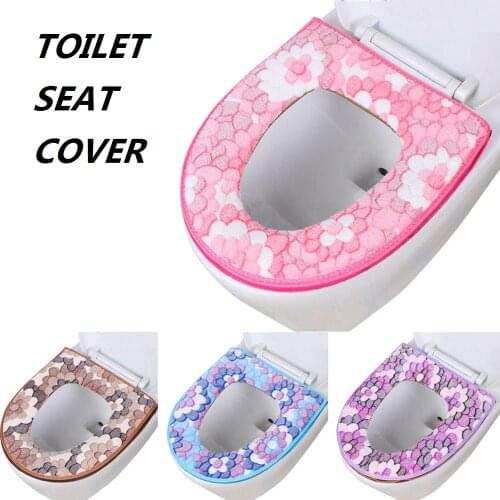 Universal Toilet Seat Cover Winter Toilet Seat Cushion Fleece Washable Toilet Seat Pad Zipper Closure Design